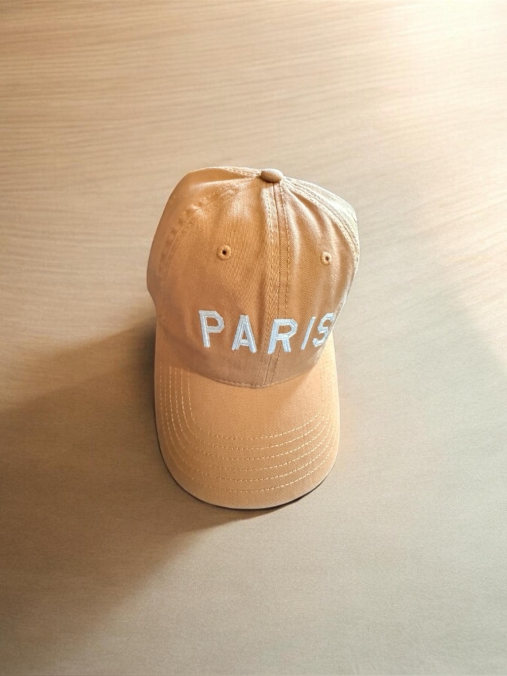 Women’s PARIS' Embroidered Baseball Cap - Tan NWT OS
